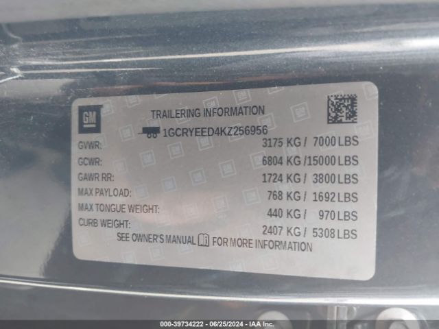 1GCRYEED4KZ256956 Chevrolet Silverado 1500 Rst