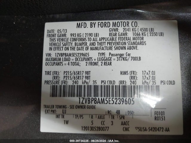 Ford Mustang V6 2014 1ZVBP8AM5E5239605 Image 9