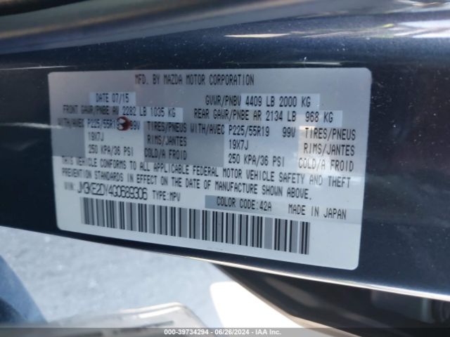 JM3KE2DY4G0689306 Mazda Cx-5 Grand Touring