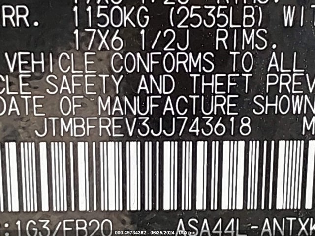 Toyota RAV4 LE 2018 JTMBFREV3JJ743618 Image 9