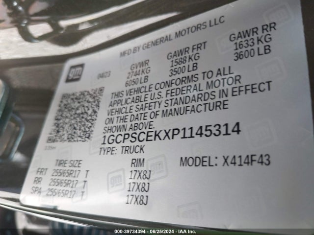 1GCPSCEKXP1145314 Chevrolet Colorado 2wd  Short Box Lt