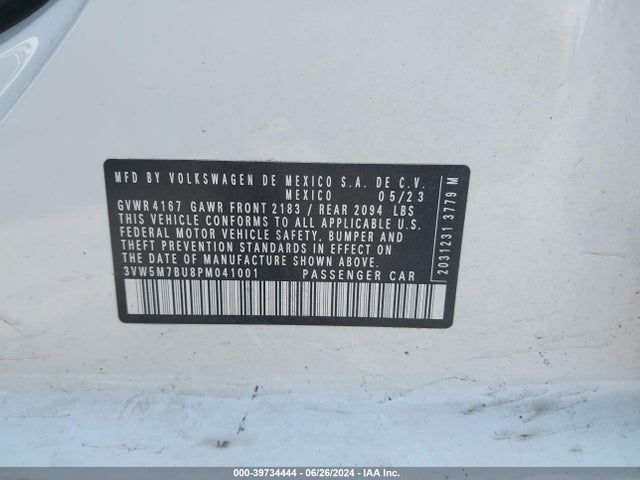 Volkswagen Jetta 1.5t S 2023 3VW5M7BU8PM041001 Image 9