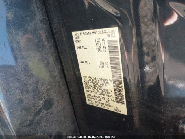 1N4AA6AP5GC395176 Nissan Maxima 3.5 Platinum