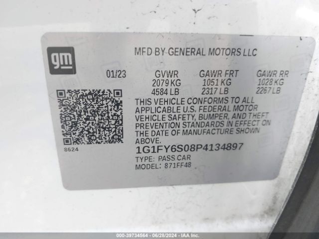 1G1FY6S08P4134897 Chevrolet Bolt Euv Fwd Lt