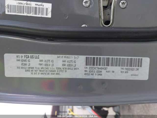 2C3CDXCT8HH644387 Dodge Charger R/t Rwd