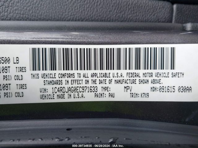 1C4RDJAG0EC971633 Dodge Durango Sxt