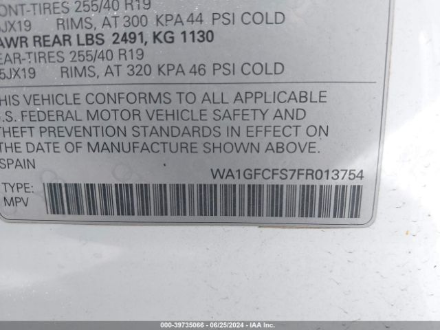 WA1GFCFS7FR013754 Audi Q3 2.0t Premium Plus