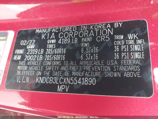 KIA Niro Lxs 2022 KNDCB3LCXN5541890 Image 9