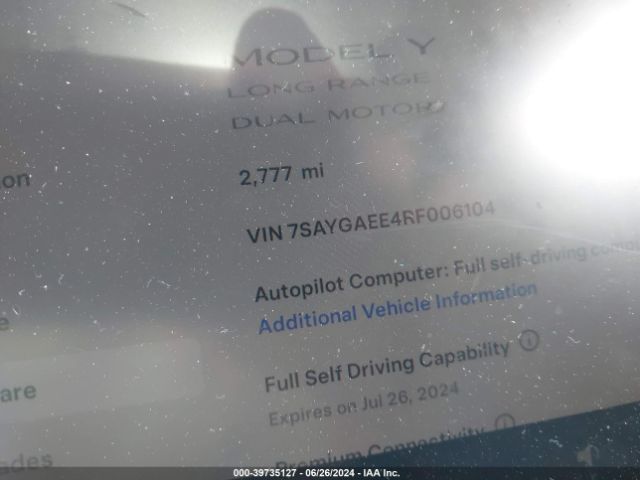 7SAYGAEE4RF006104 Tesla Model Y Long Range Dual Motor All-wheel Drive