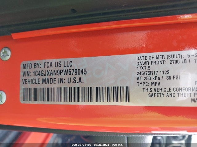 1C4GJXAN9PW679045 Jeep Wrangler 2-door Sport S 4x4