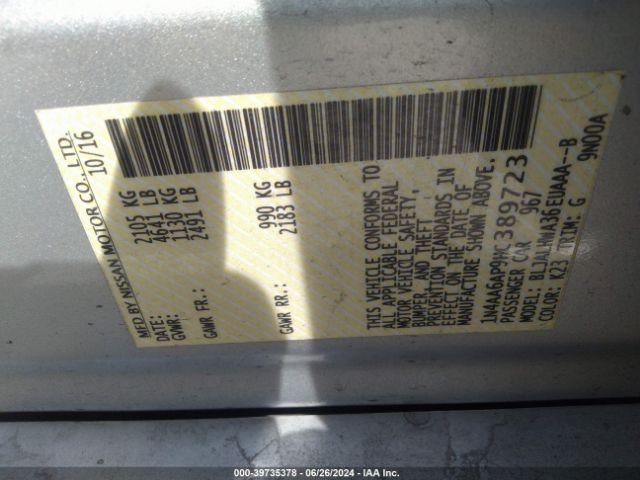 1N4AA6AP9HC389723 Nissan Maxima 3.5 Platinum