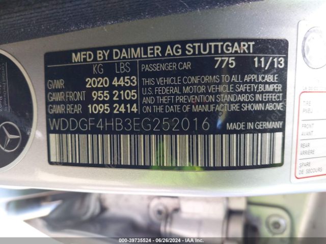 WDDGF4HB3EG252016 Mercedes-Benz C 250 Luxury/sport