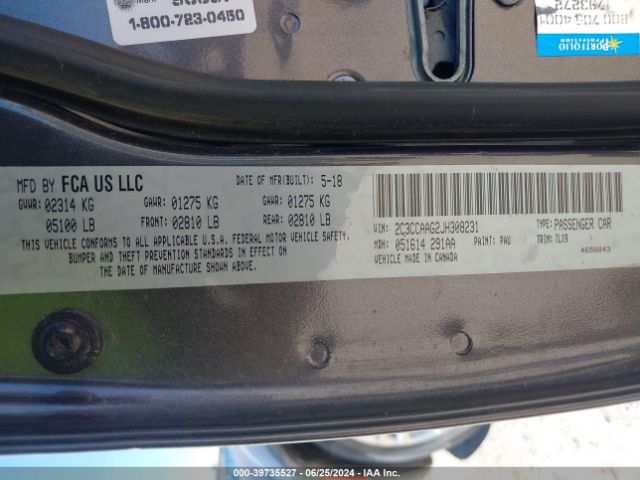 2C3CCAAG2JH308231 Chrysler 300 Touring L