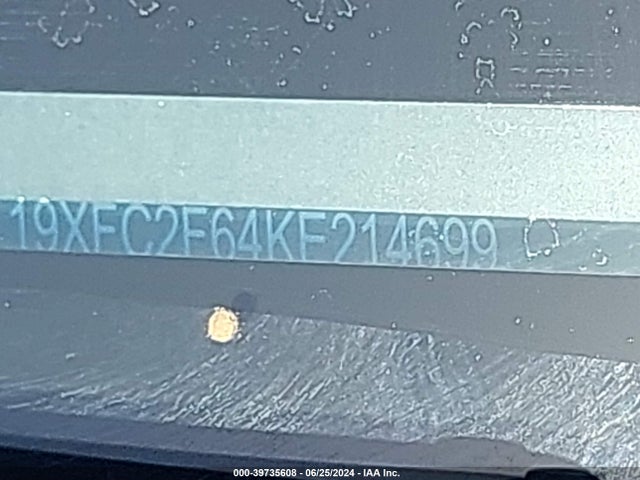 Honda Civic Lx 2019 19XFC2F64KE214699 Image 9