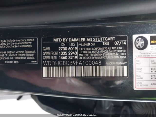 WDDUG8CB9FA100048 Mercedes-Benz S 550