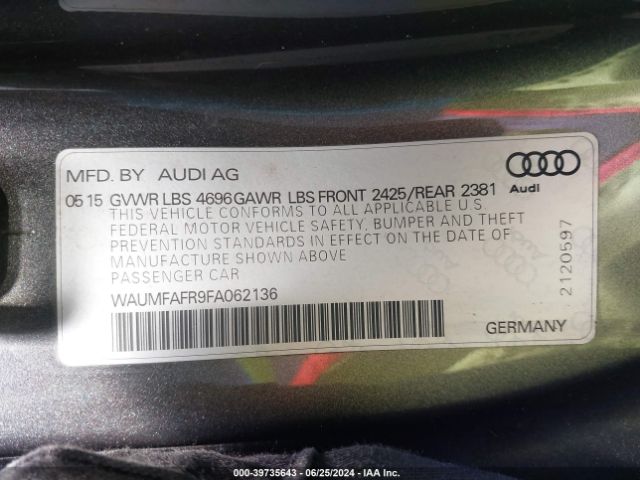 WAUMFAFR9FA062136 Audi A5 2.0t Premium