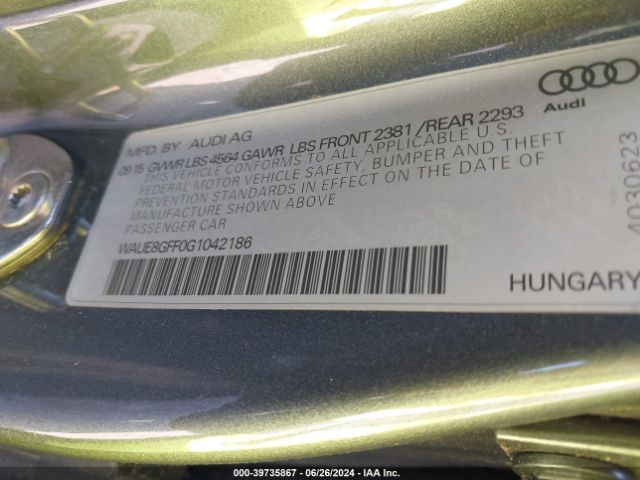 WAUE8GFF0G1042186 Audi A3 2.0t Premium