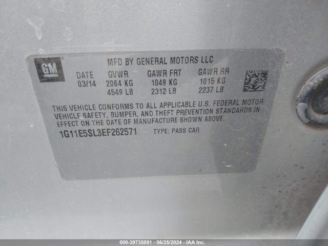 Chevrolet MALIBU 2LT 2014 1G11E5SL3EF262571 Image 9
