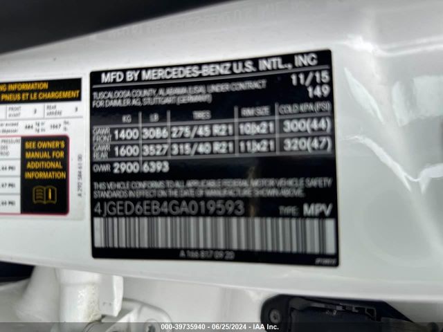 4JGED6EB4GA019593 Mercedes-Benz Gle 450 Amg Coupe 4matic