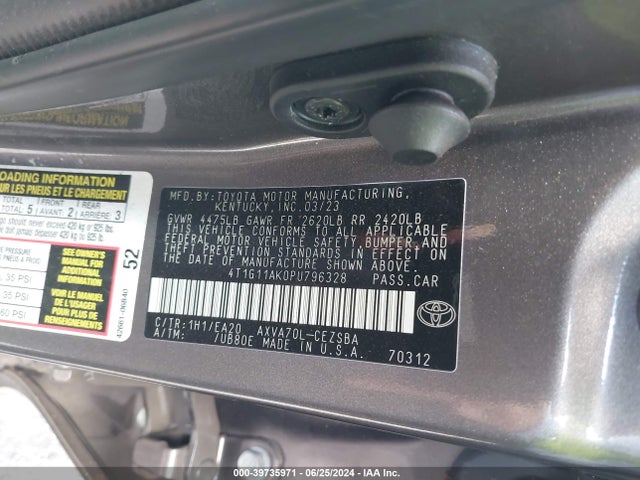 Toyota CAMRY SE 2023 4T1G11AK0PU796328 Image 9
