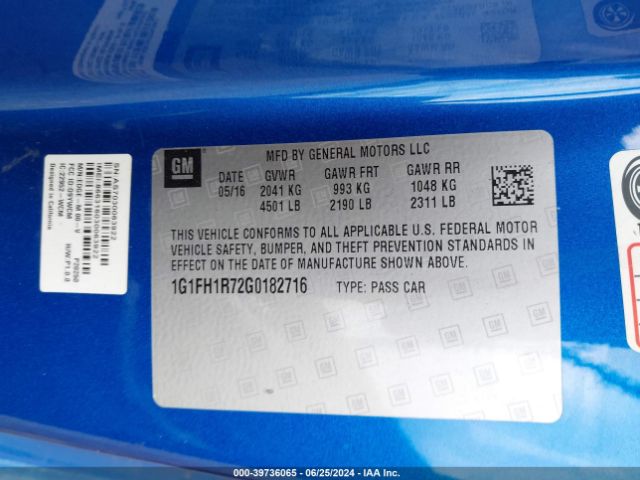 1G1FH1R72G0182716 Chevrolet CAMARO 2SS