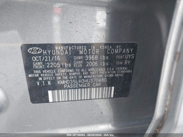 KMHD35LH3HU370480 Hyundai ELANTRA GT