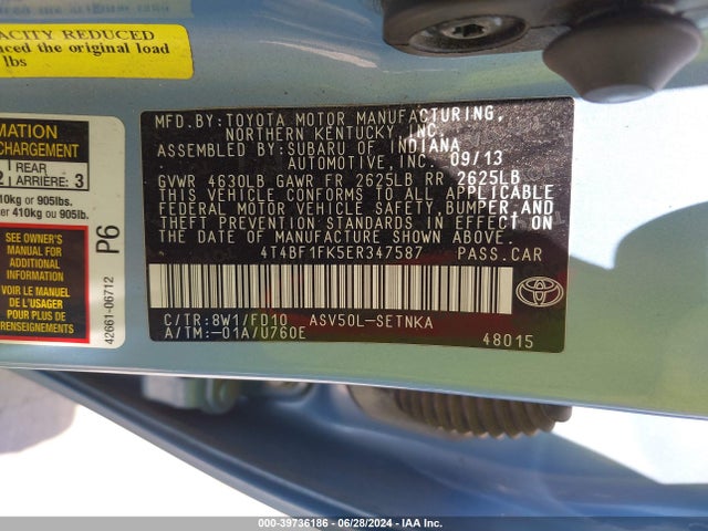 Toyota CAMRY LE 2014 4T4BF1FK5ER347587 Image 9