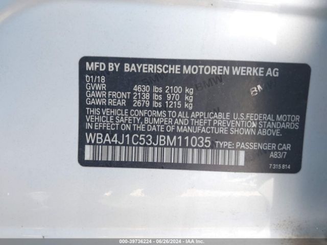 WBA4J1C53JBM11035 BMW 430i Gran Coupe