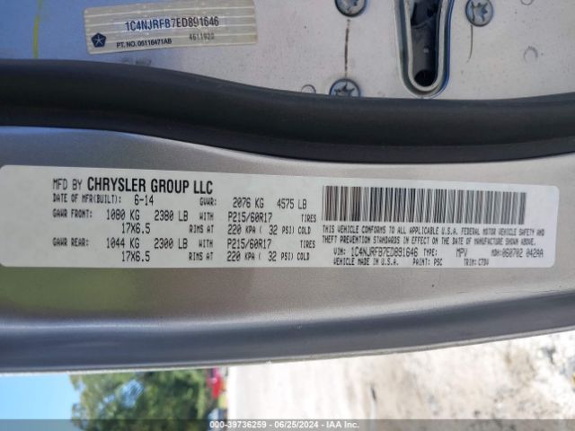 1C4NJRFB7ED891646 Jeep Patriot Latitude