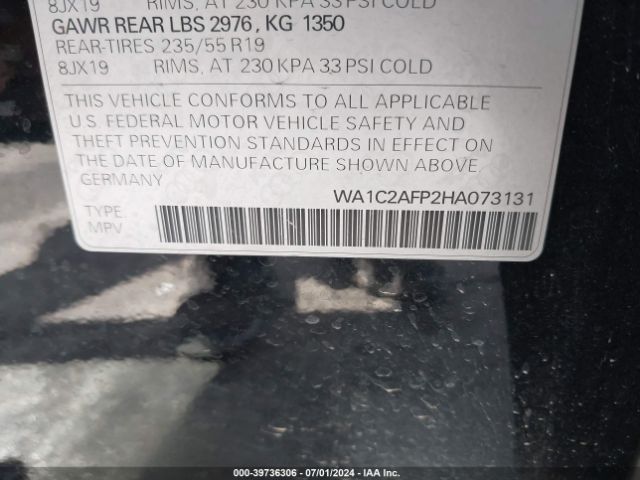 WA1C2AFP2HA073131 Audi Q5 2.0t Premium