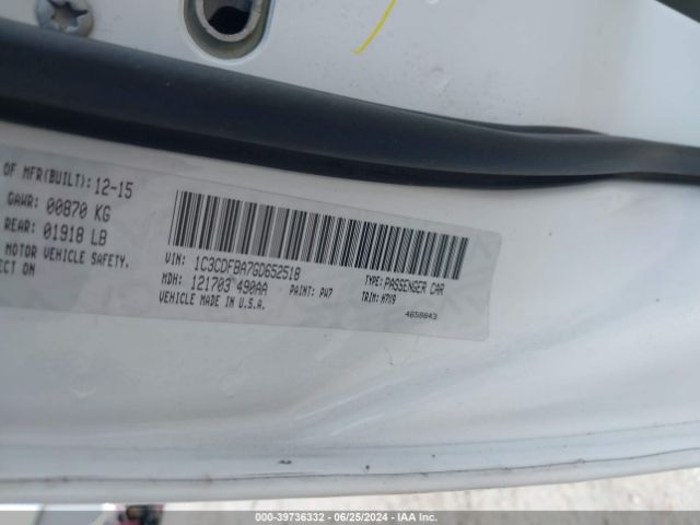 1C3CDFBA7GD652518 Dodge DART SXT