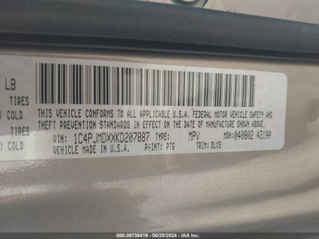 1C4PJMDXXKD207887 Jeep Cherokee Limited 4x4