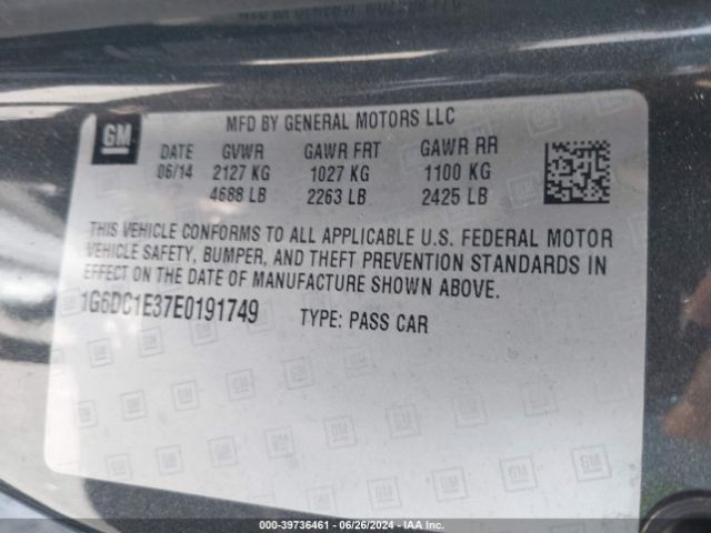 1G6DC1E37E0191749 Cadillac Cts Performance