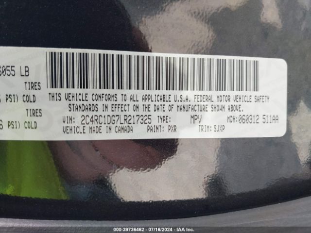 2C4RC1DG7LR217325 Chrysler Voyager Lxi