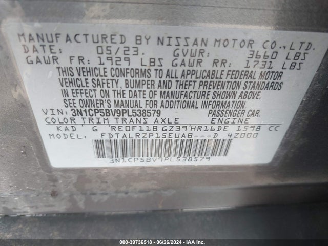 Nissan Kicks S Xtronic Cvt 2023 3N1CP5BV9PL538579 Image 9