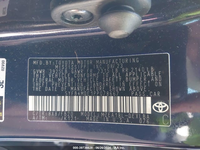 Toyota COROLLA LE 2023 5YFB4MDE1PP078667 Image 9