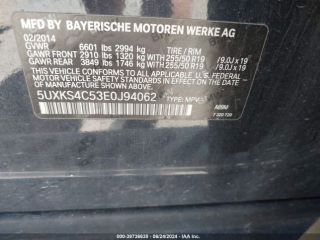 5UXKS4C53E0J94062 BMW X5 Xdrive35d