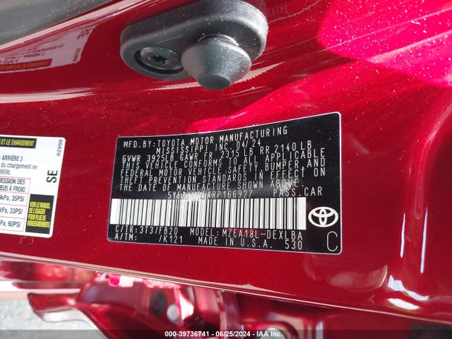 Toyota COROLLA LE 2024 5YFB4MDEXRP166927 Image 9