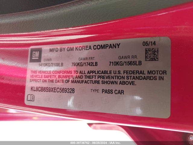 Chevrolet Spark Ls Auto 2014 KL8CB6S9XEC569328 Image 9