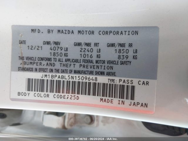 JM1BPABL5N1509648 Mazda Mazda3 Select