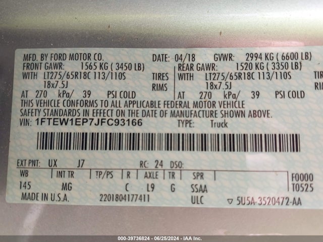 Ford F-150 Xlt 2018 1FTEW1EP7JFC93166 Image 9
