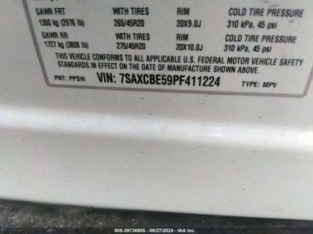 7SAXCBE59PF411224 Tesla Model X Dual Motor All-wheel Drive/standard Range