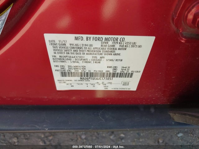 Ford Ecosport Se 2018 MAJ6P1UL6JC171051 Image 9