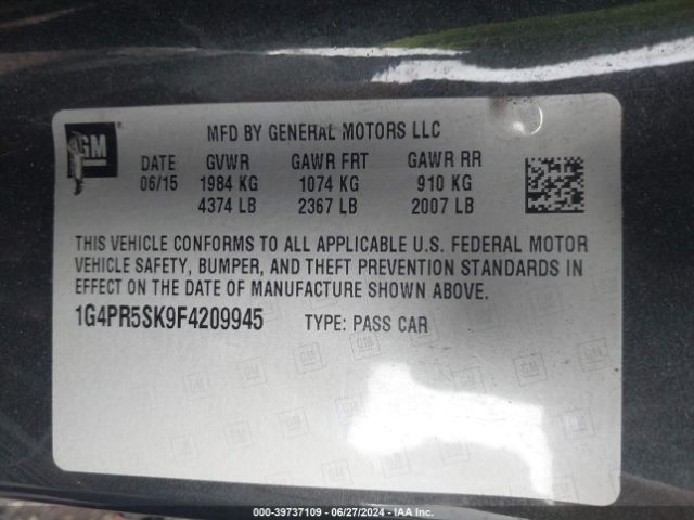 1G4PR5SK9F4209945 Buick Verano Convenience Group
