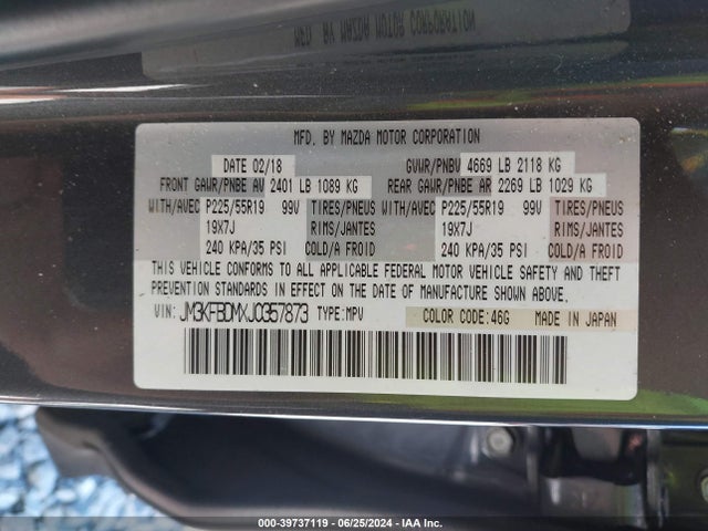 Mazda Cx-5 Grand Touring 2018 JM3KFBDMXJ0357873 Image 9