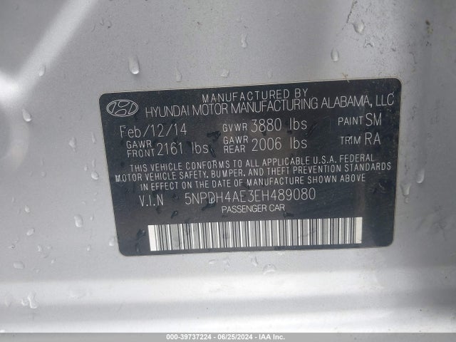 Hyundai ELANTRA SE 2014 5NPDH4AE3EH489080 Image 9