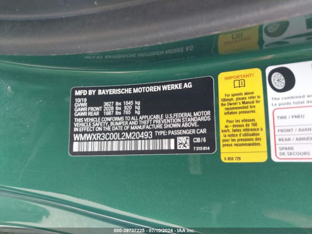 WMWXR3C00L2M20493 Mini Hardtop Cooper