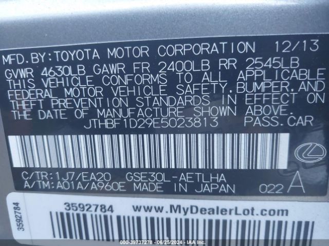 JTHBF1D29E5023813 Lexus IS 250