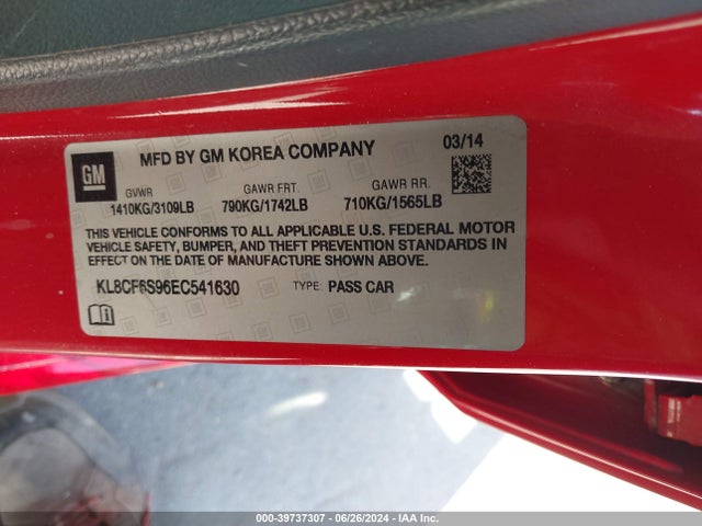 Chevrolet Spark 2lt Auto 2014 KL8CF6S96EC541630 Image 9