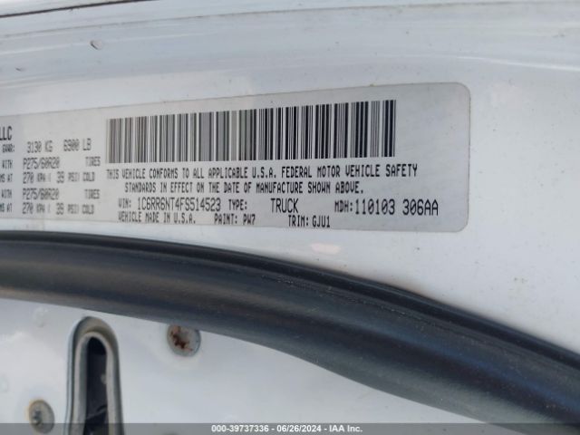 1C6RR6NT4FS514523 RAM 1500 Laramie